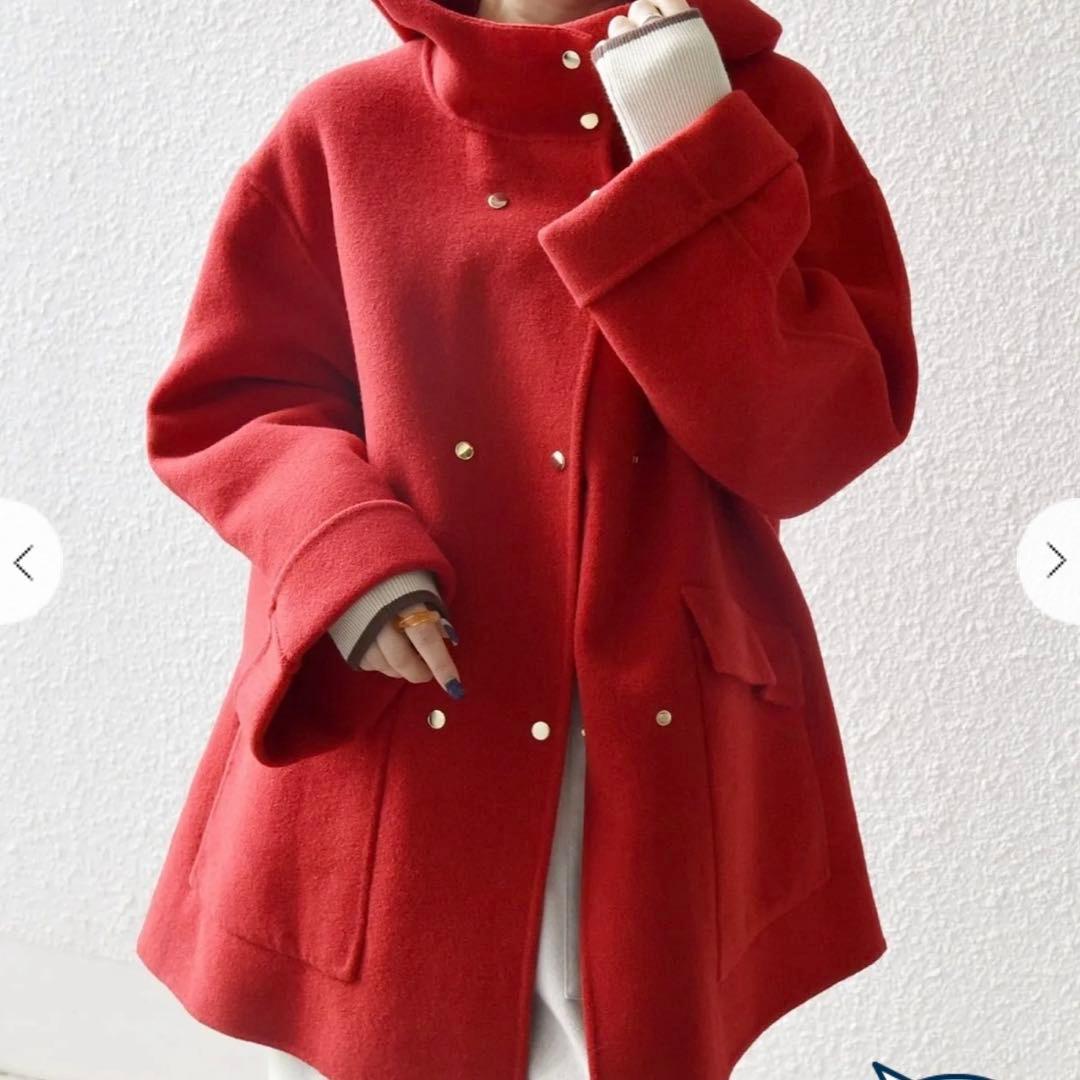 SHIPS any: リバー フーデッド Aライン ミドル コート