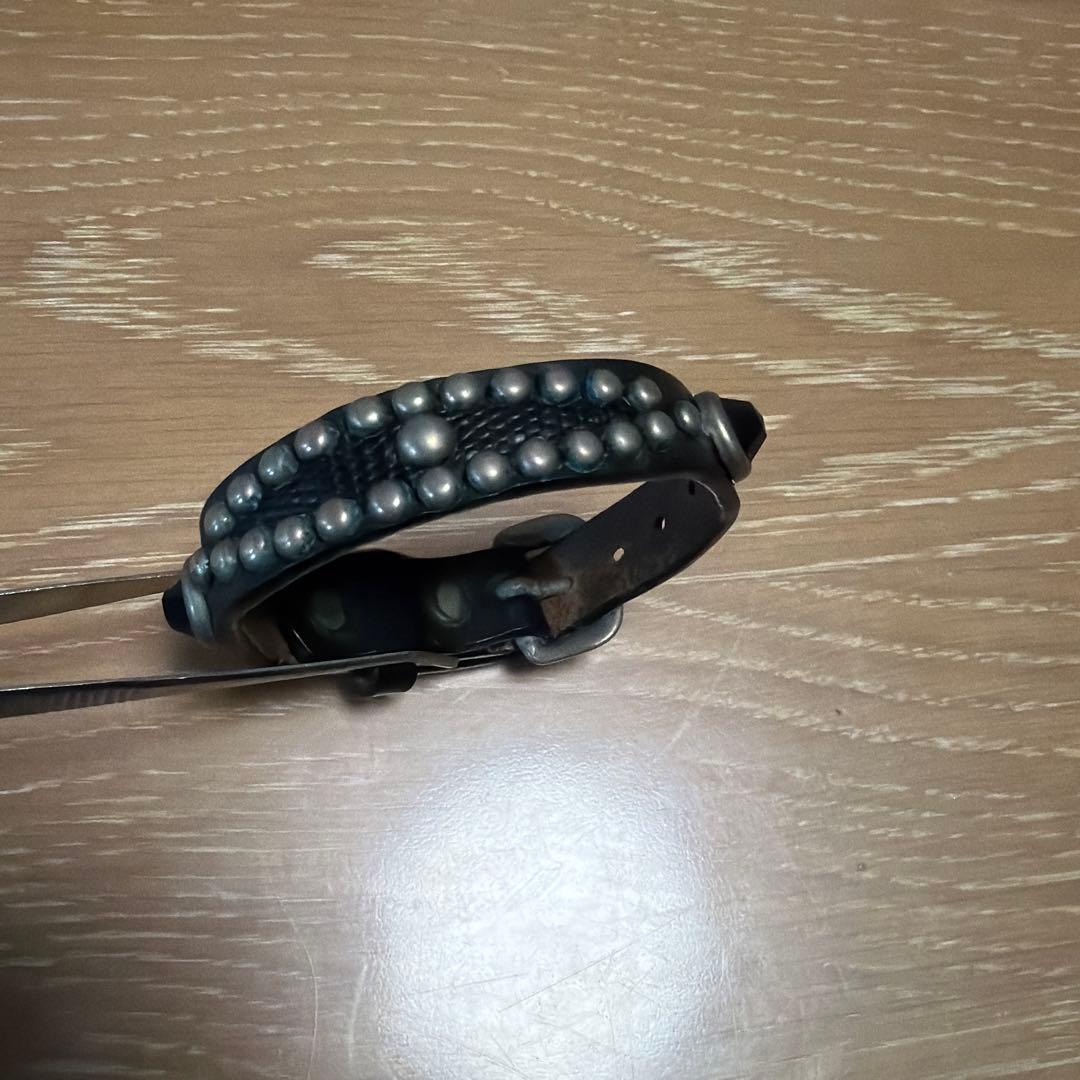 WOLF'S HEAD ウルフズヘッド15ミリ　スタッズ付き黒レザーバング