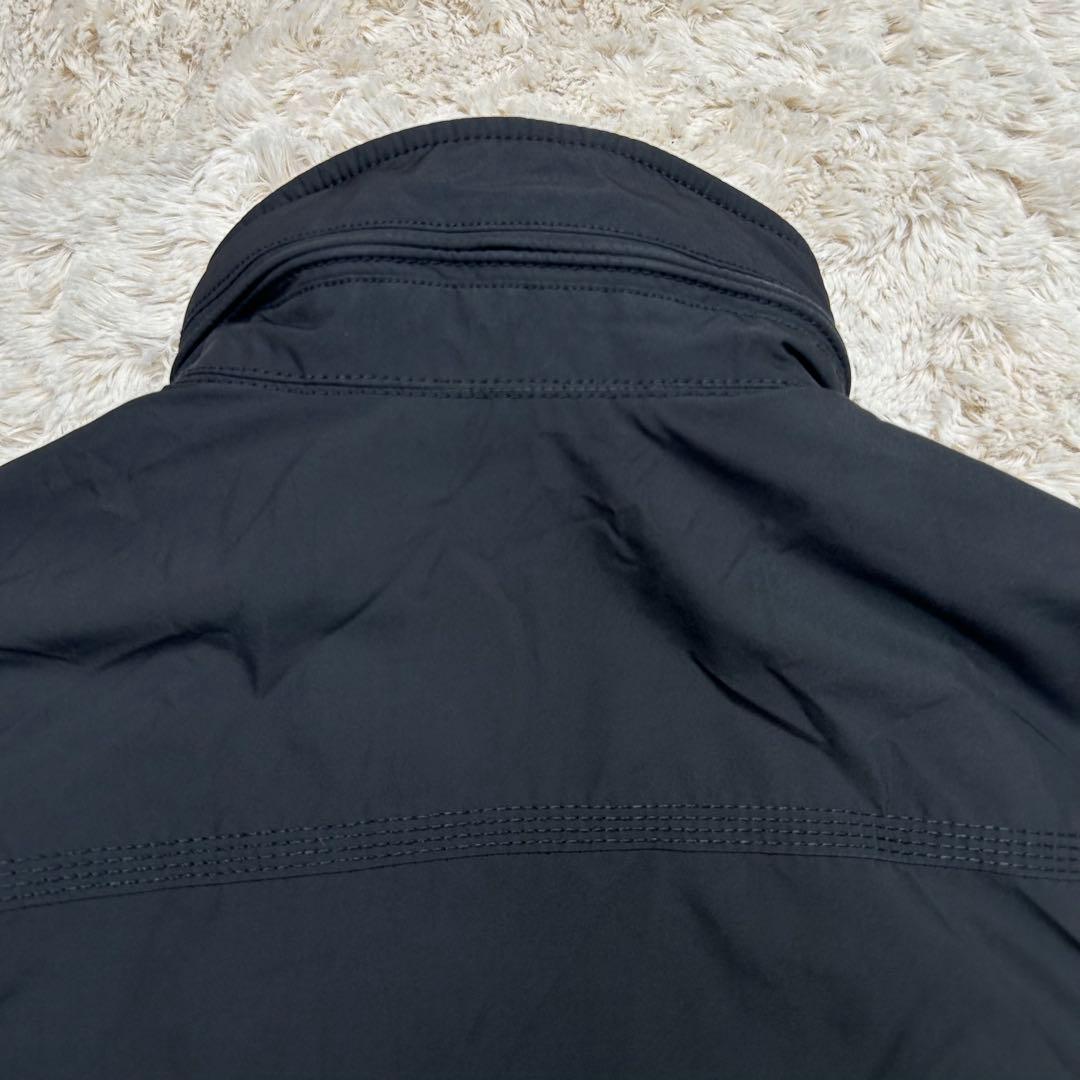 美品 ヒューゴボス ナイロンブルゾン フード キルティング BOSS 黒 短丈