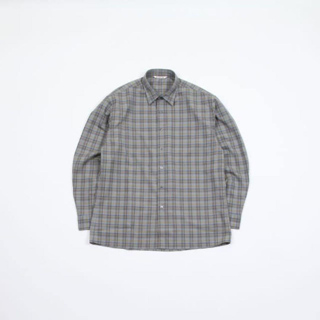 トップス AURALEE SUPER LIGHT WOOL CHECK SHIRTS