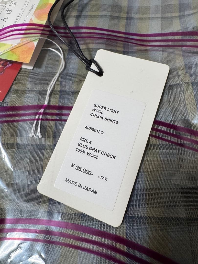 トップス AURALEE SUPER LIGHT WOOL CHECK SHIRTS