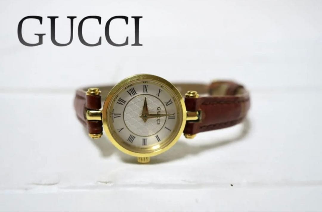 【保証書つき】腕時計 GUCCI 茶色ベルト 時計 レディース