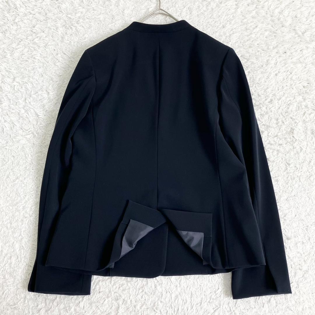 極美品✨プラステ セットアップ ノーカラー 洗える ストレッチ 1B 紺 M