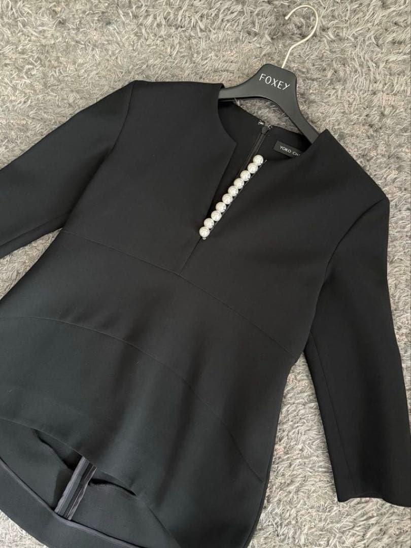 今月迄　極美品YOKO CHAN 定番七分袖人気トップス　ブラック