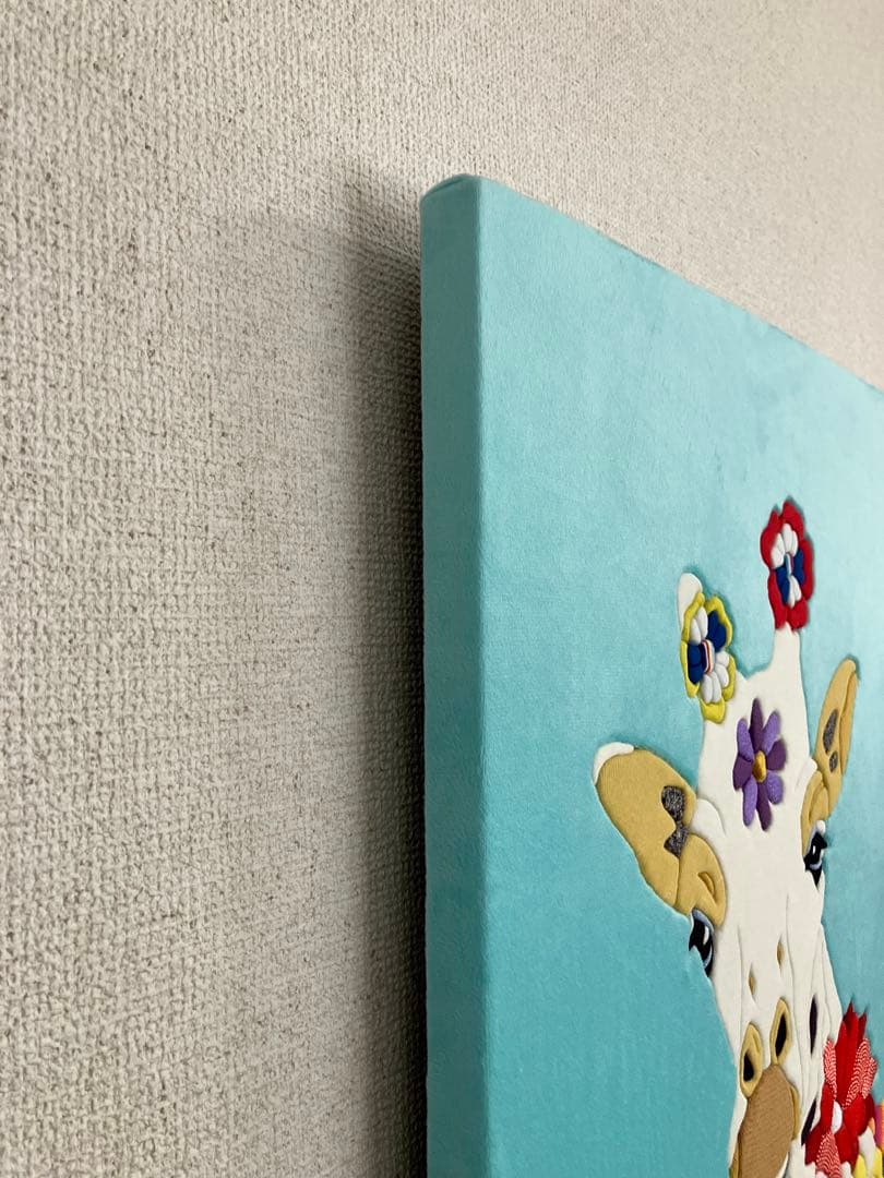 キメコミアート　パッチワーク　デザインアート　壁掛けインテリア　キリン