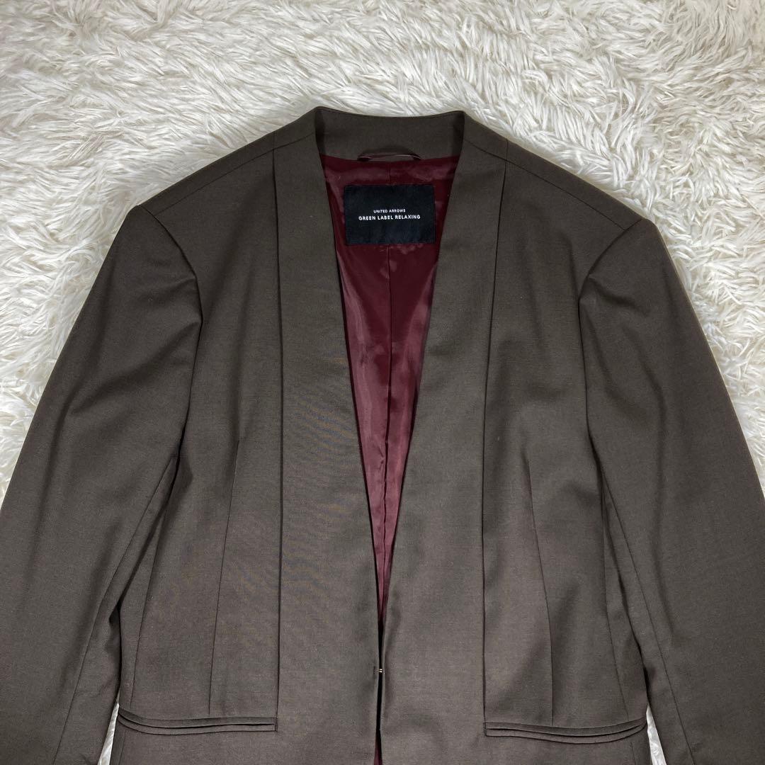 グリーンレーベルリラクシング【カチリラ】セットアップスーツ　ノーカラー