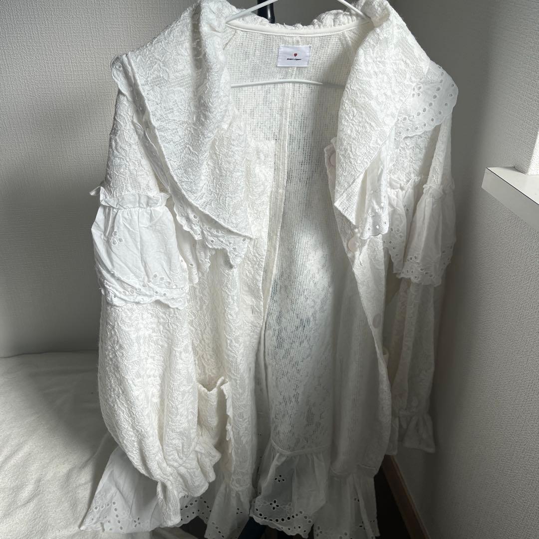 merry jenny フリルフリルレースジャケット オフホワイト