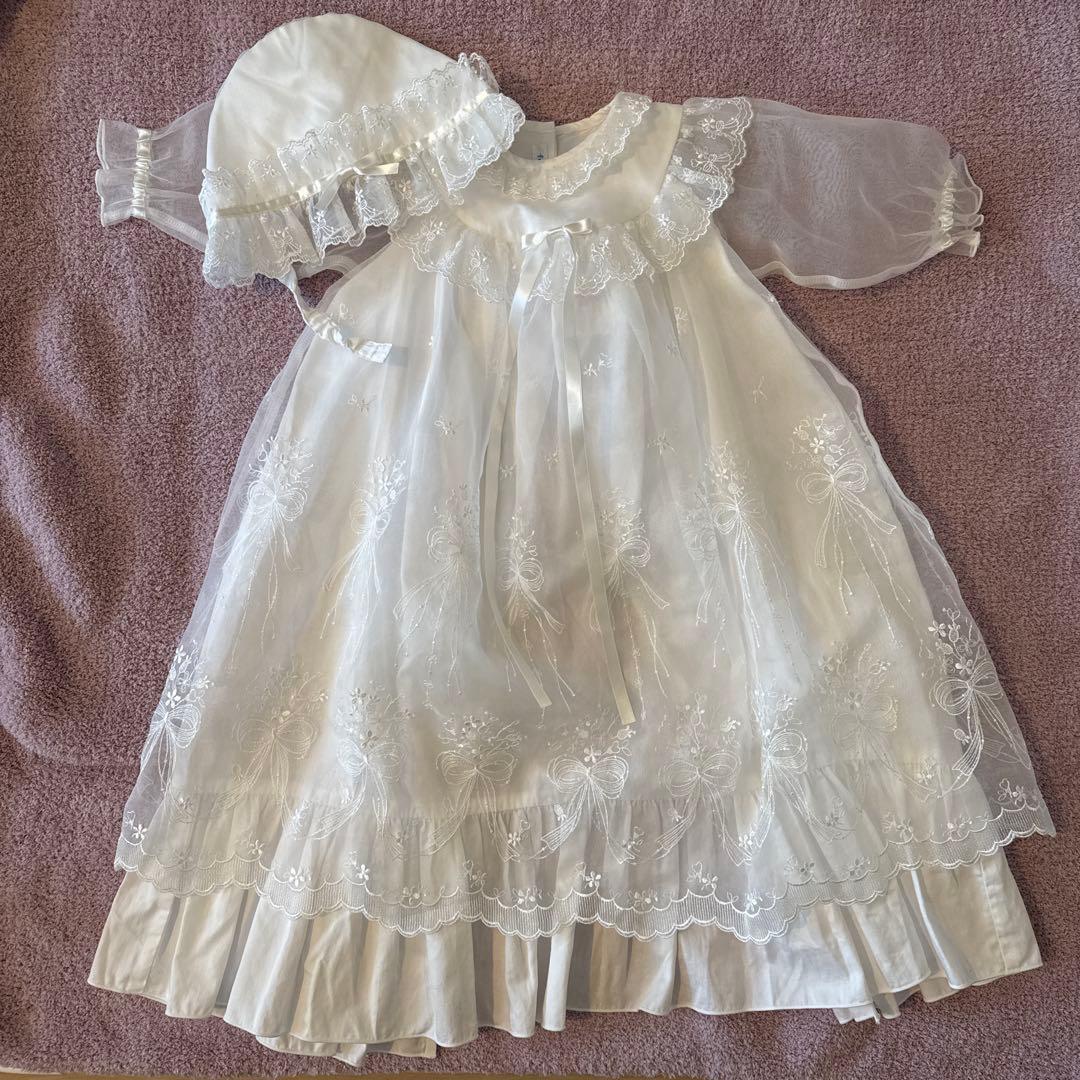 familiar ファミリア ベビードレス 帽子付き