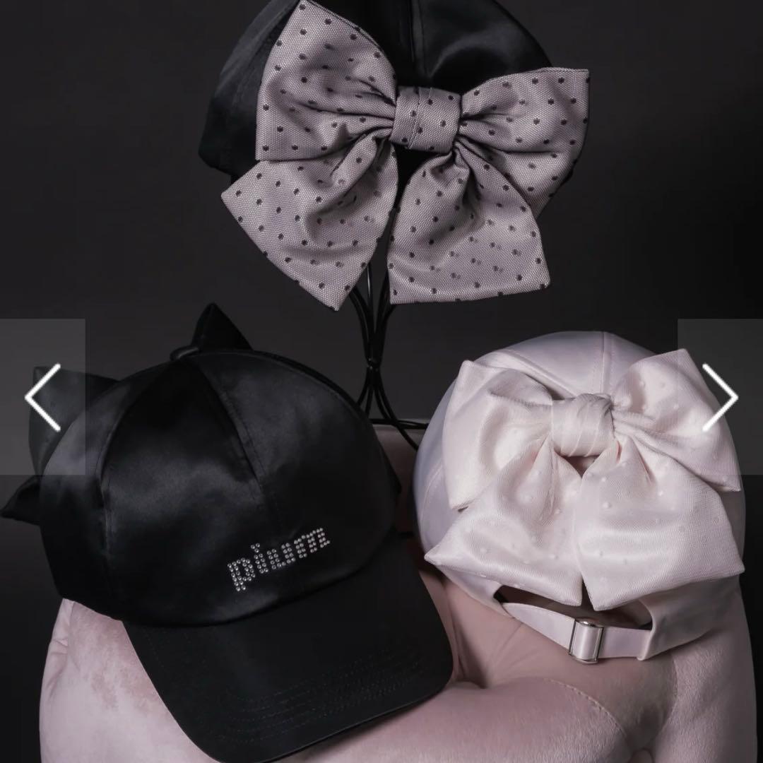 pium バックリボンサテンキャップ