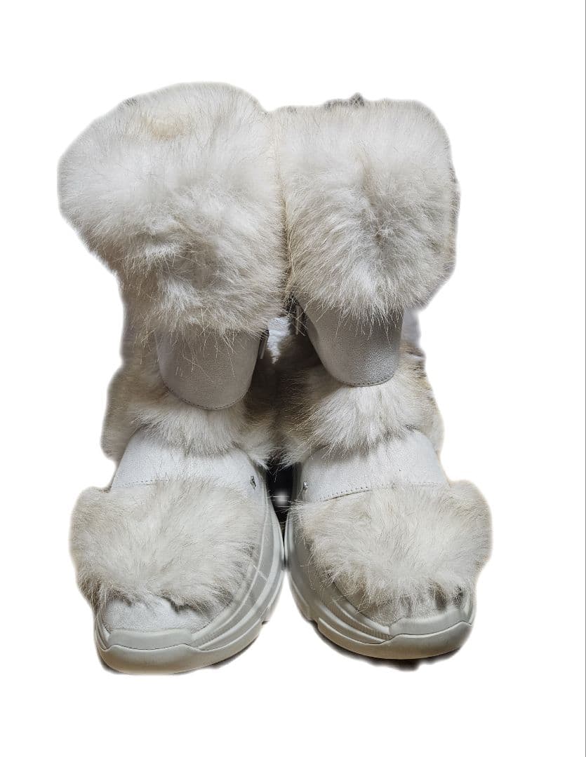 YELLO ファー付きロングブーツ ホワイト