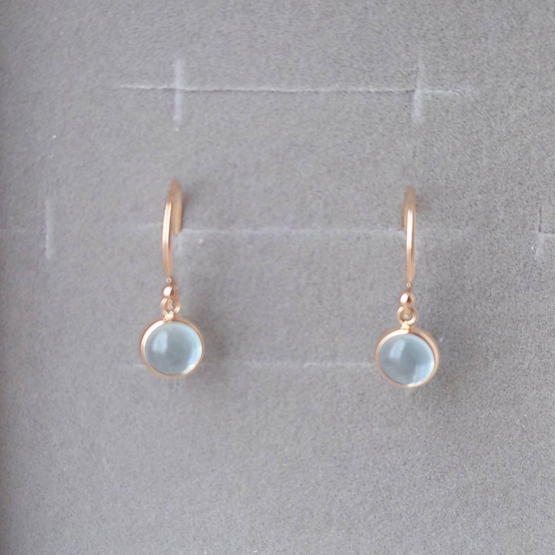 未使用　ツツミ　ブルートパーズ　フックピアス　K10