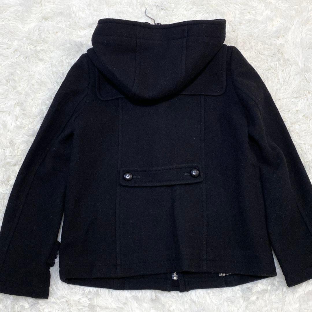 ●良品●　バーバリーブルーレーベル　ノバチェック　フード　ダッフルコート　黒