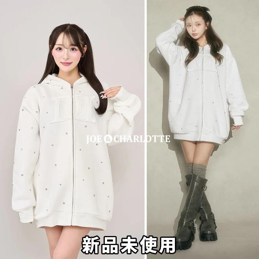 ダーリッチ darich DDロゴビジュージップパーカー ホワイト WHT