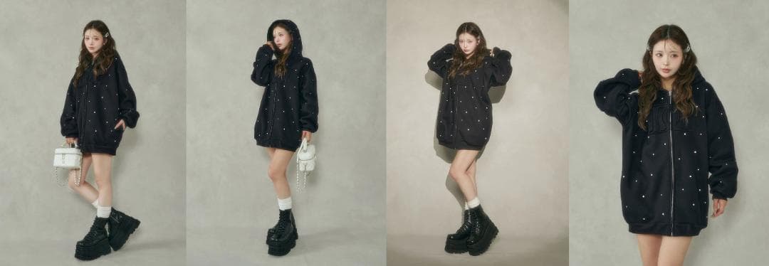 ダーリッチ darich DDロゴビジュージップパーカー ホワイト WHT