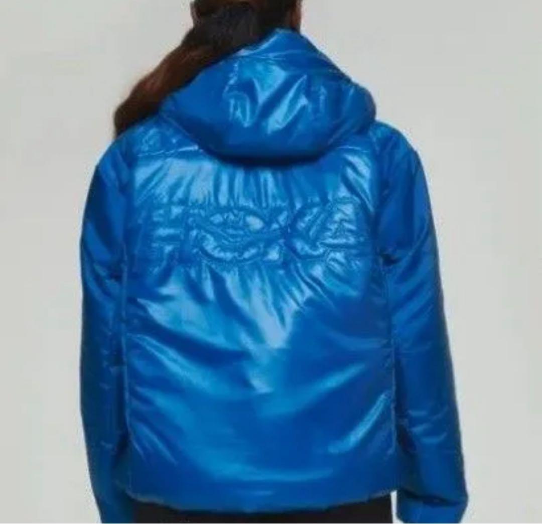 HOKA キルティングフードジャケット 青　パフィジャケット　メンズL相当　新品