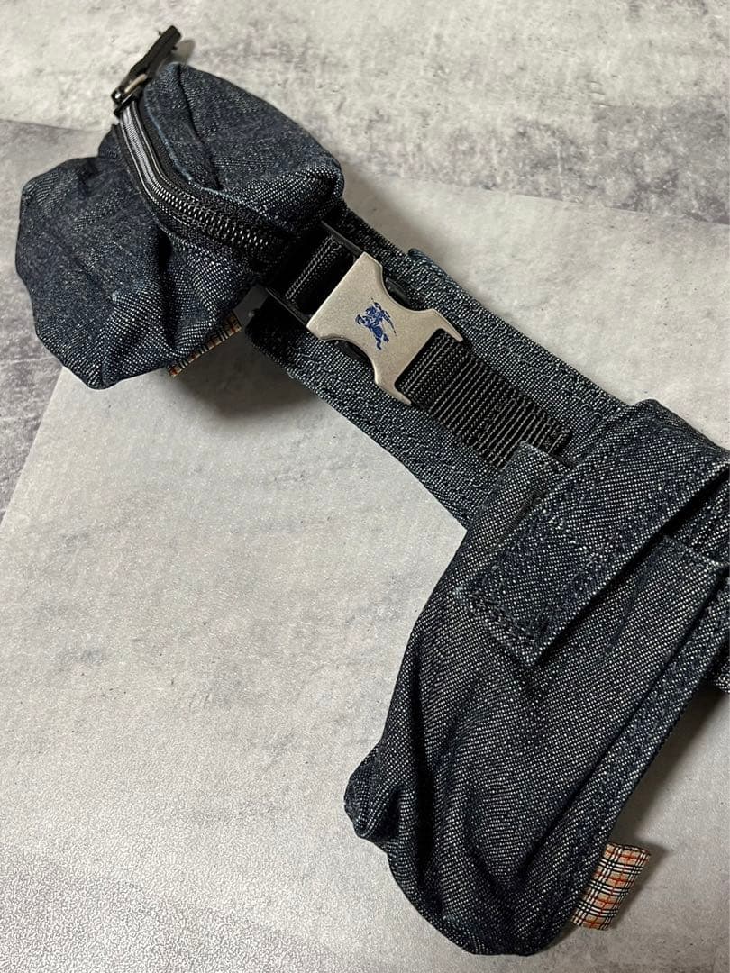 バーバリー　ウエストポーチ　デニム　ウエストポーチ　3連