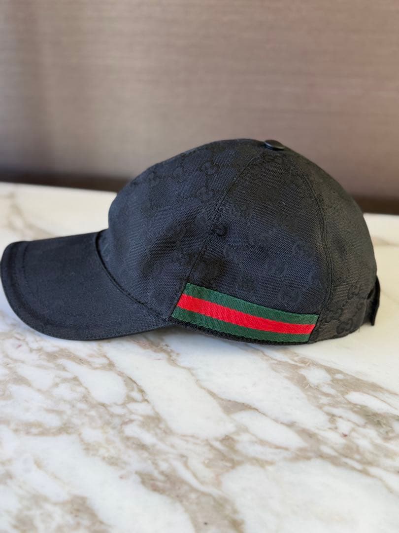 GUCCI GGパターンキャップ　黒 XL60㎝