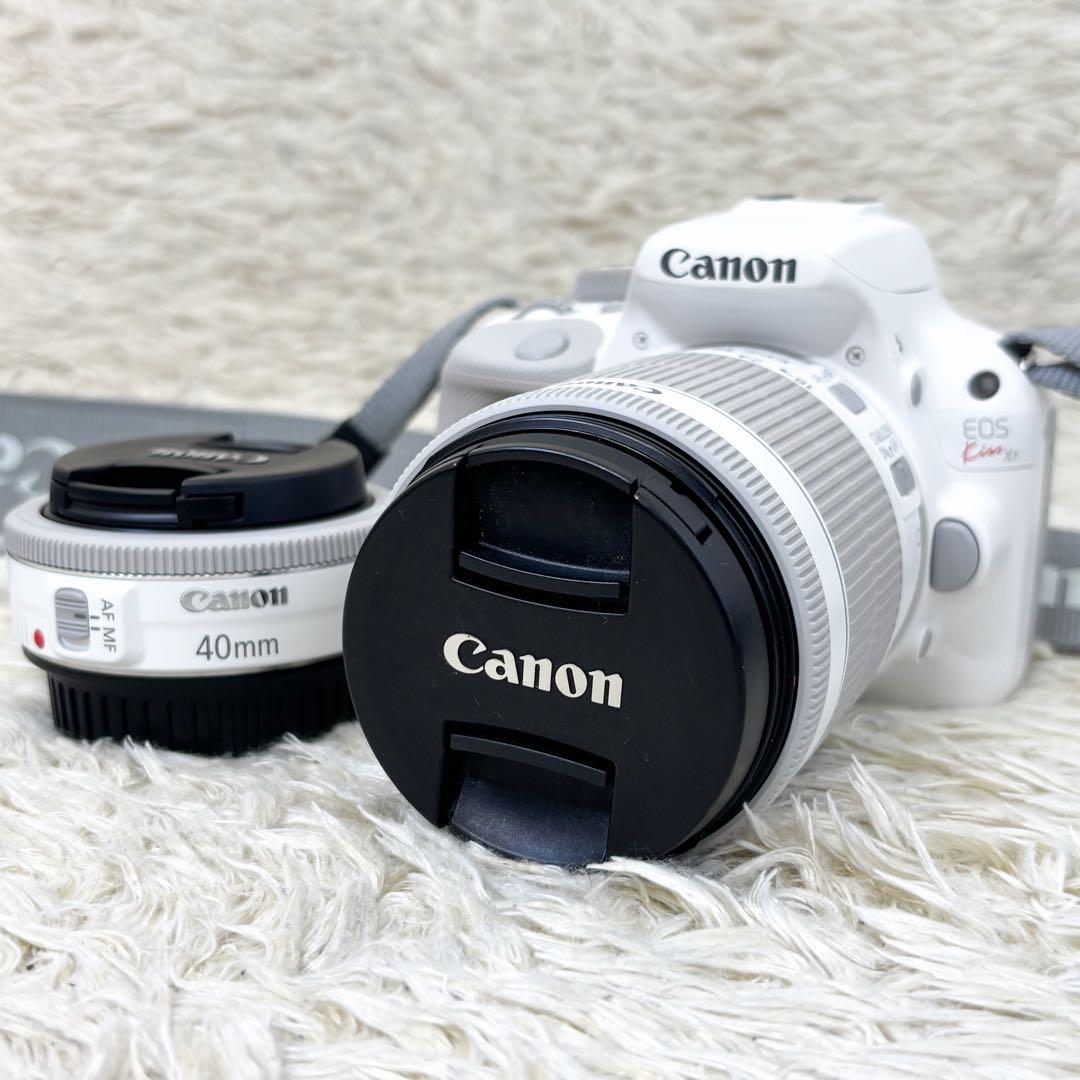 【極美品】キャノン EOSKISS X7 ダブルレンズキット ホワイト 白