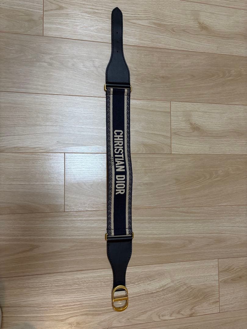 DIOR ベルト　エンブロイダリー　ネイビー