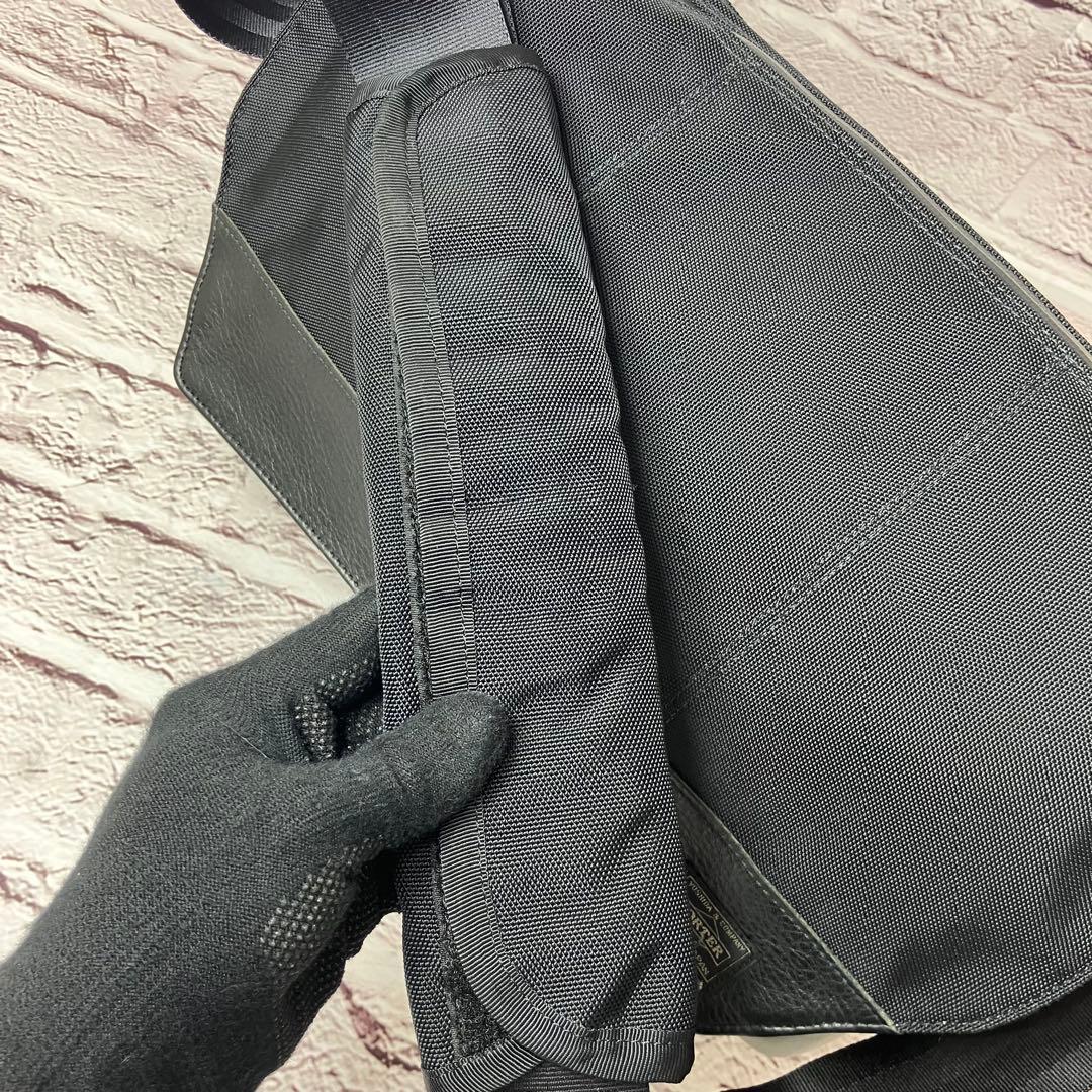 完売品 ポーター デュオ DUO メッセンジャーバッグ A4可 シボ革 ナイロン