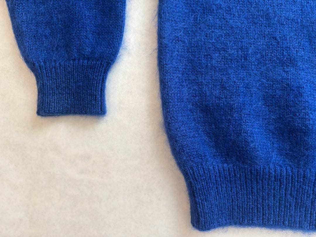 【希少】BATONER モヘア100% ニットポロシャツ ブルー サイズ2