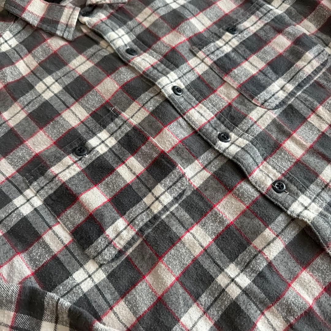 ＲＲＬ三つ星　ラルフローレン　Mサイズ 長袖ネルシャツ グレー系チェック