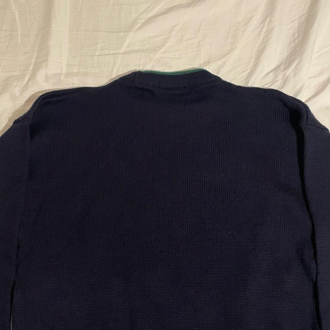 Burberrys ホースロゴ 刺繍 ネイビー×グリーン M ニットセーター
