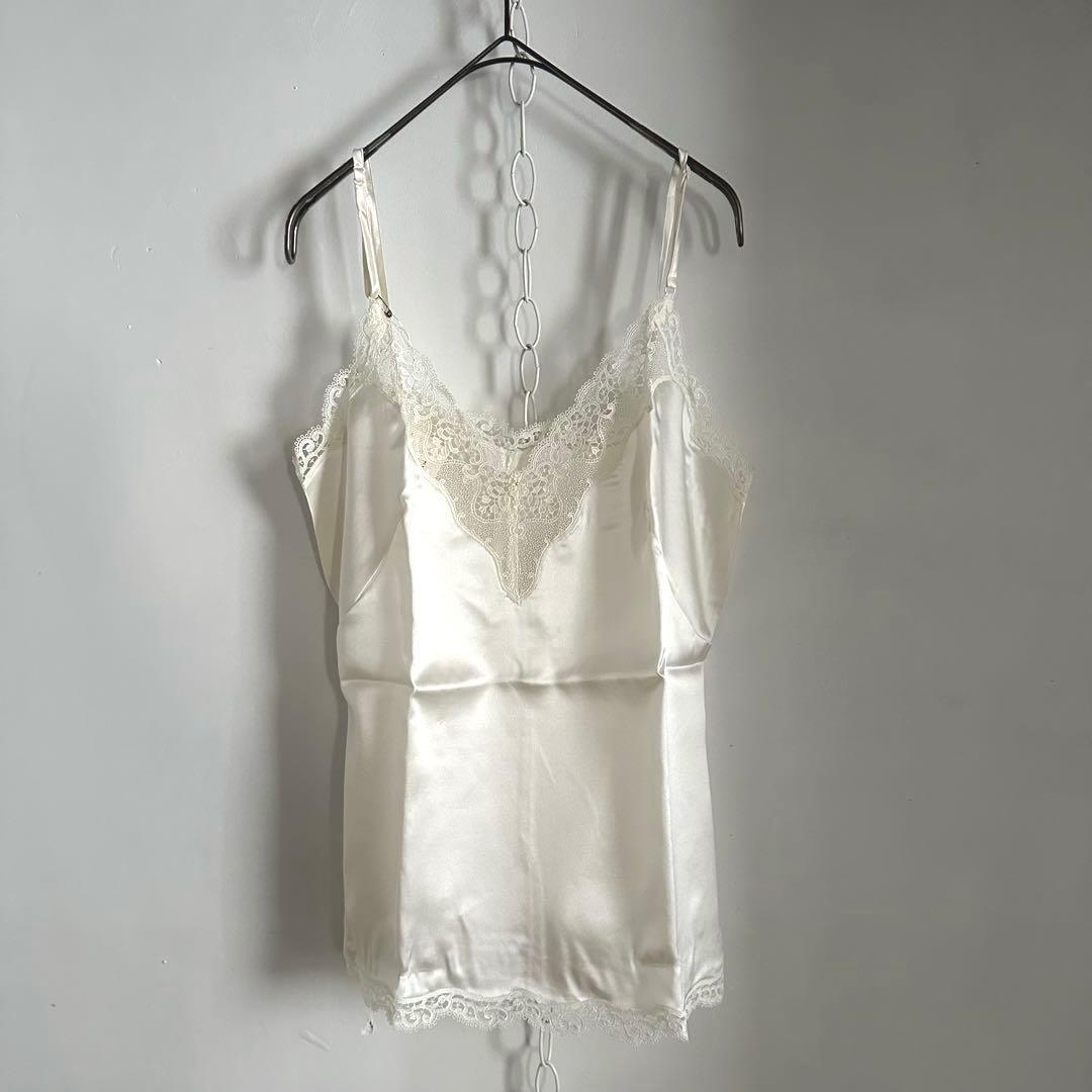 未使用タグ付きワコールtrefleトレフル高級シルクキャミソールレースB85