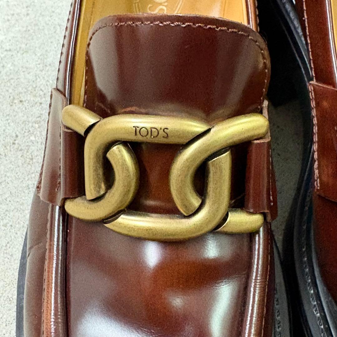 【美品】TOD'S トッズ シューズ タイムレス ローファー ブラウン