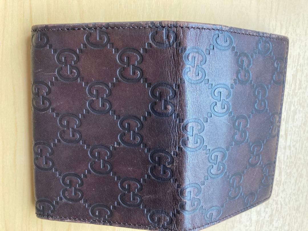 GUCCI ブラウンレザー 名刺入れ GGパターン