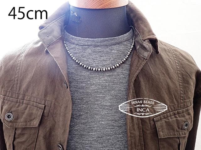 ナバホ ビーズネックレス ロンデルナバホパールミックスタイプ シルバー925