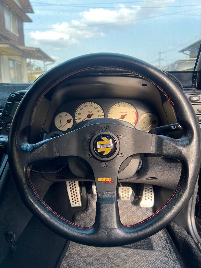 momo corse モモ コルセ 程度良好 モモステ３５パイ 本革ステアリング