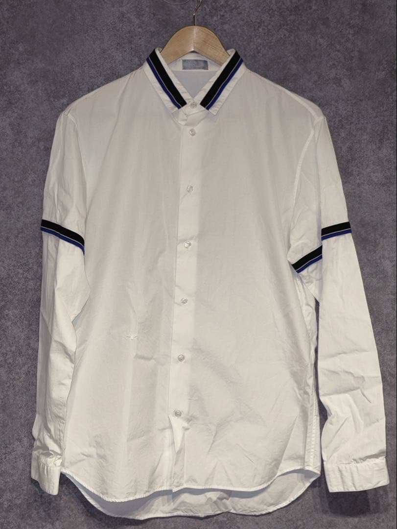 Dior ホワイト ストライプ 長袖シャツ