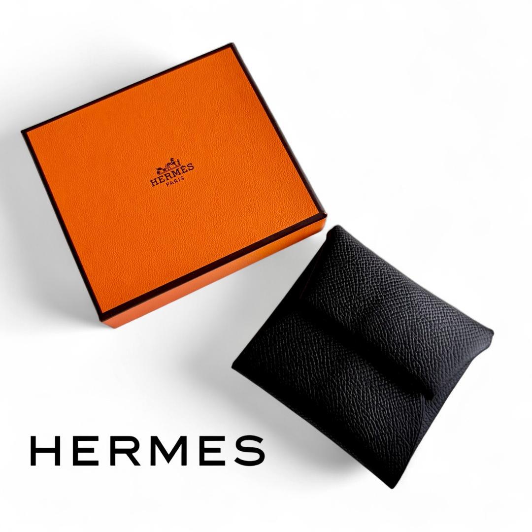 極美品『エルメス』バスティア ケース ノワール ブラック 小銭入れ D刻印