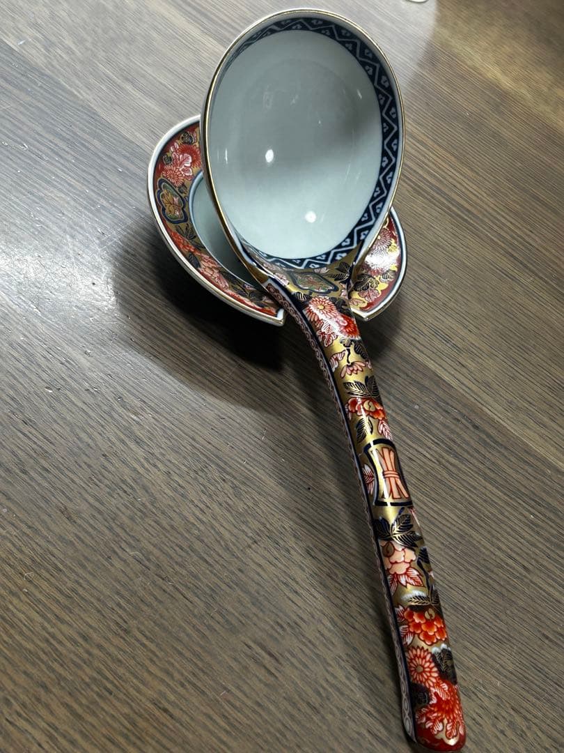 極錦　金彩古伊万里　有田焼其泉窯　お玉杓子