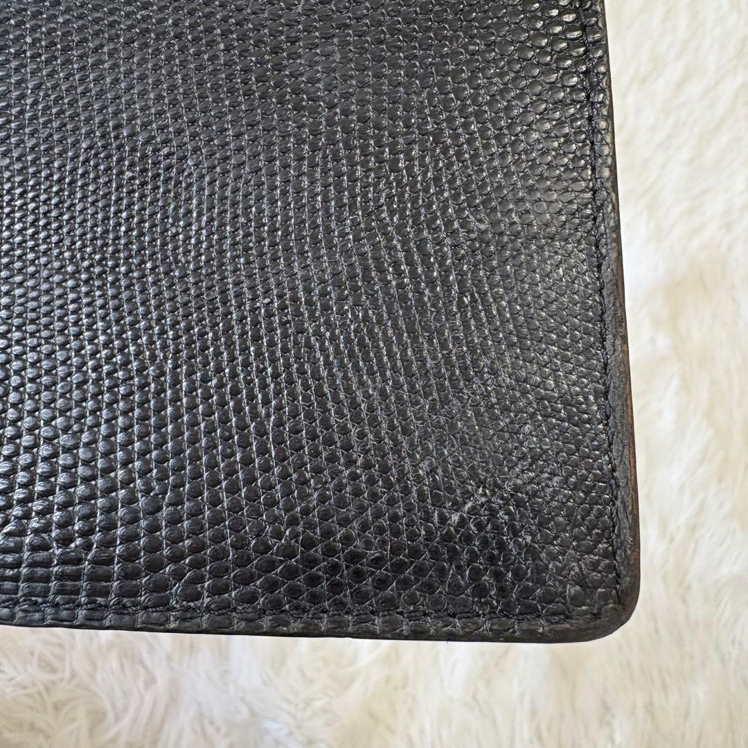 Camille Fournet 良品✨リザード レザー 長財布 二つ折り財布 黒