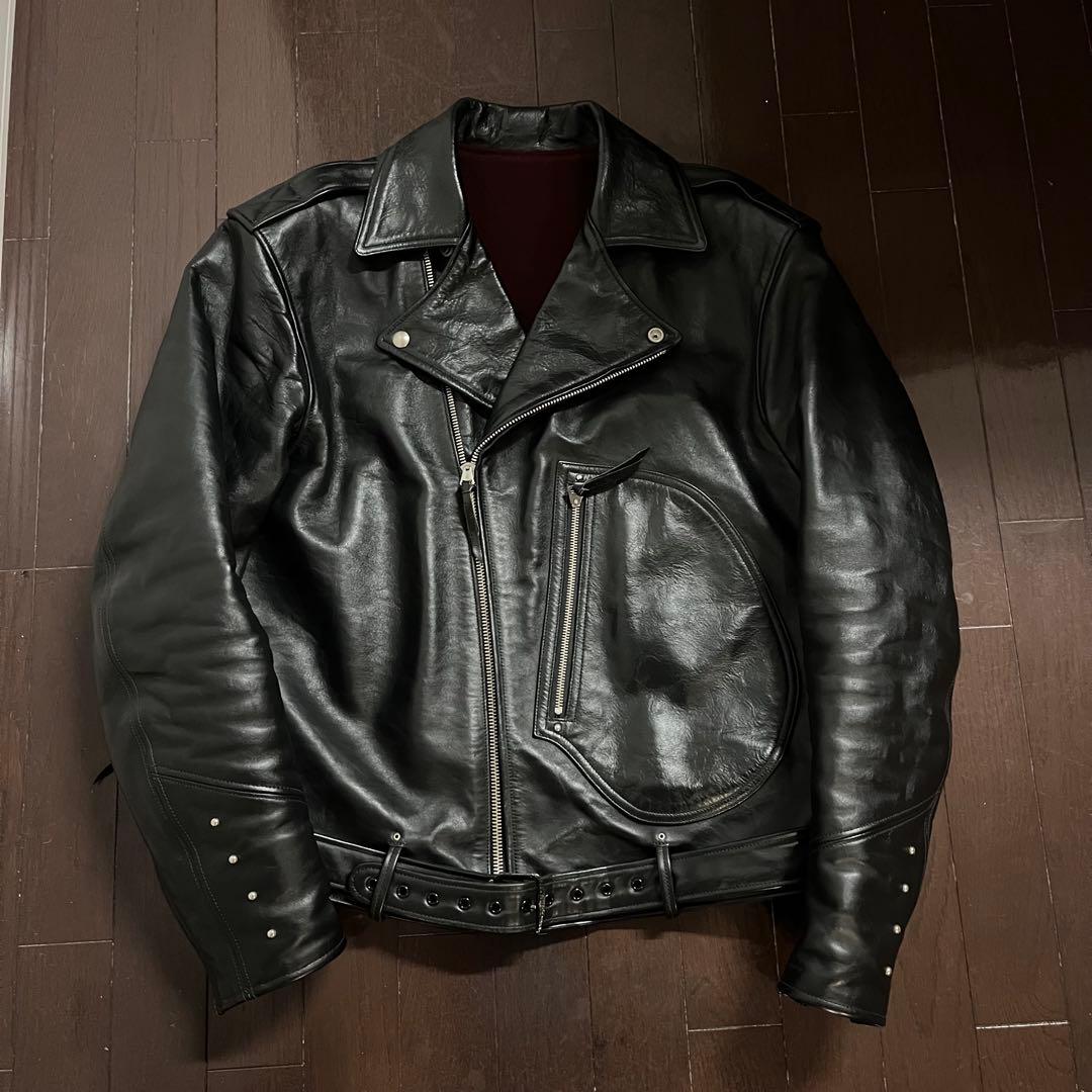 美品 フリーホイーラーズ ラブレア 希少サイズ44 馬革 レザー ルードブラック