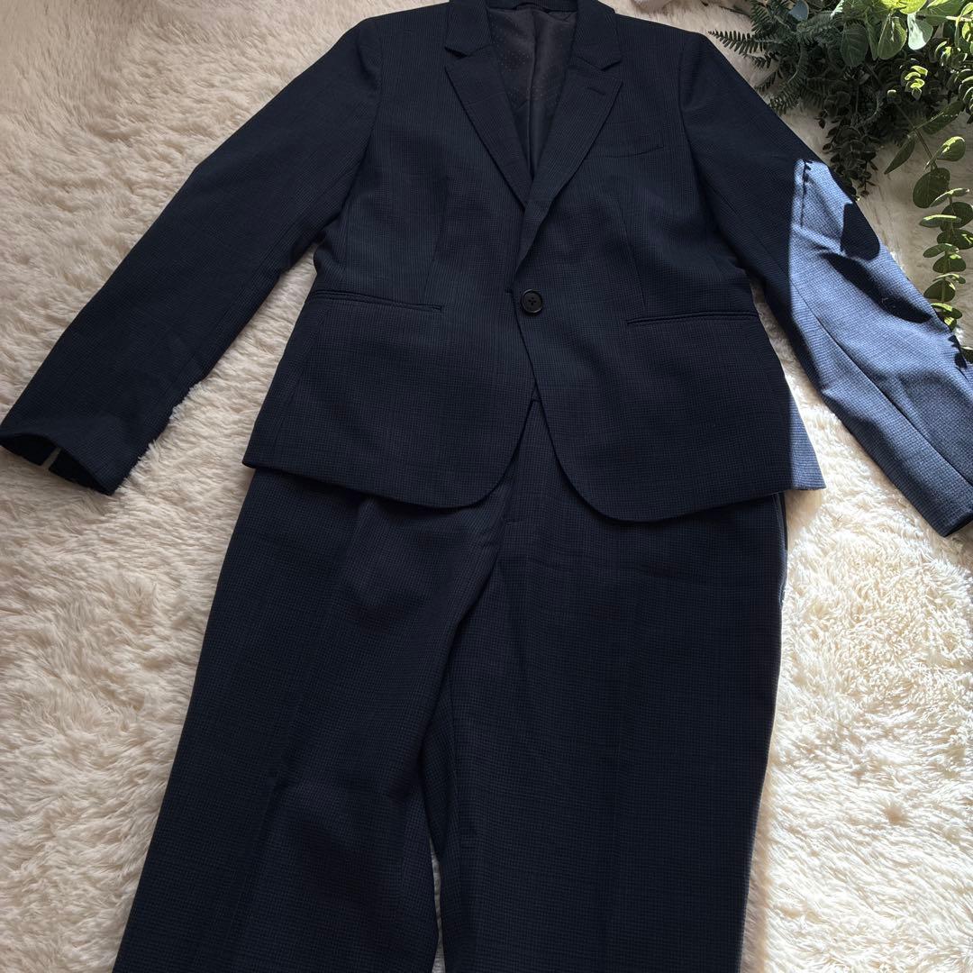 n-line Precious ネイビーチェック ビジネスパンツスーツ13号