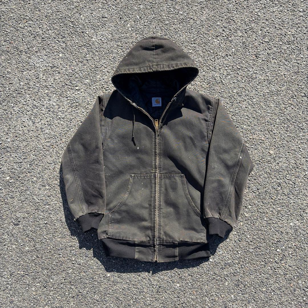 【希少】carhartt アクティブジャケット　ブラック　フェード　S相当