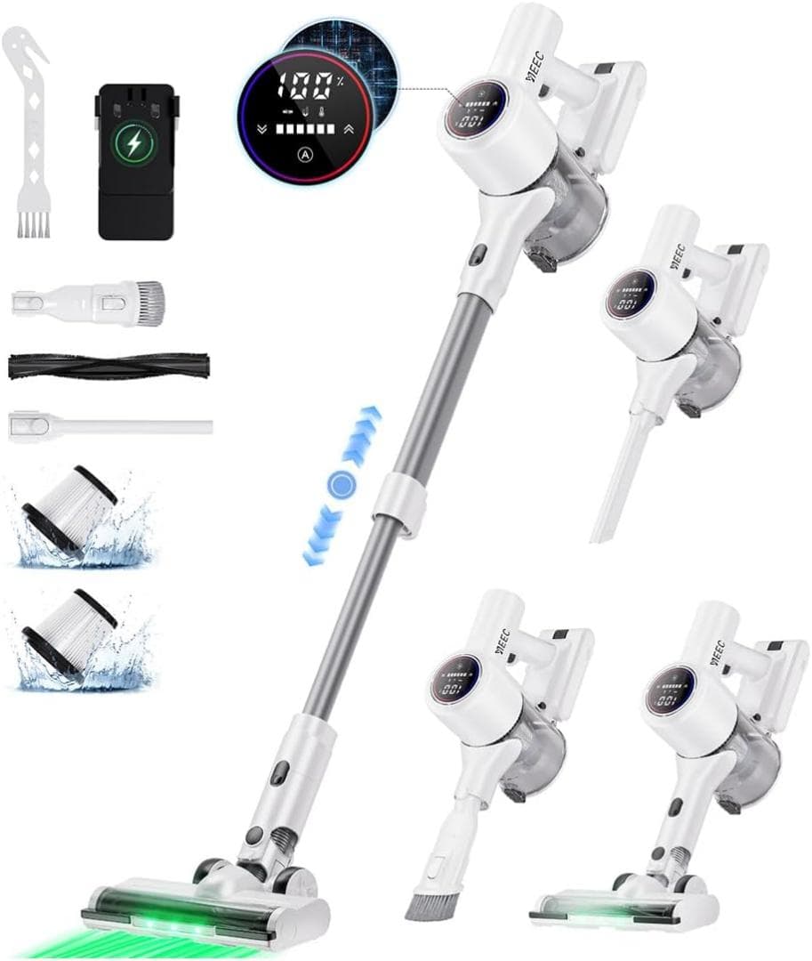 掃除機 コードレス AIホコリ自動検知 自立式 サイクロン 絡まないヘッド