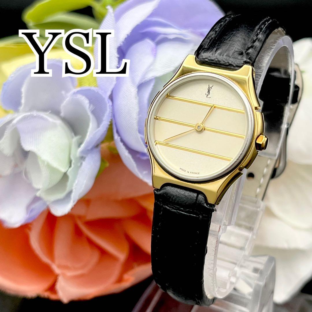 稼動　腕時計　イヴサンローラン　YSL 新品電池　レディース　ラウンド　I50