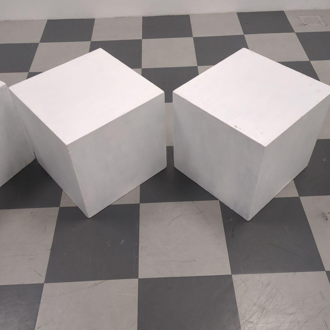 木製サイコロ白 ホワイトキューブ 4個 展示用 舞台用 ステージ用 38cm角