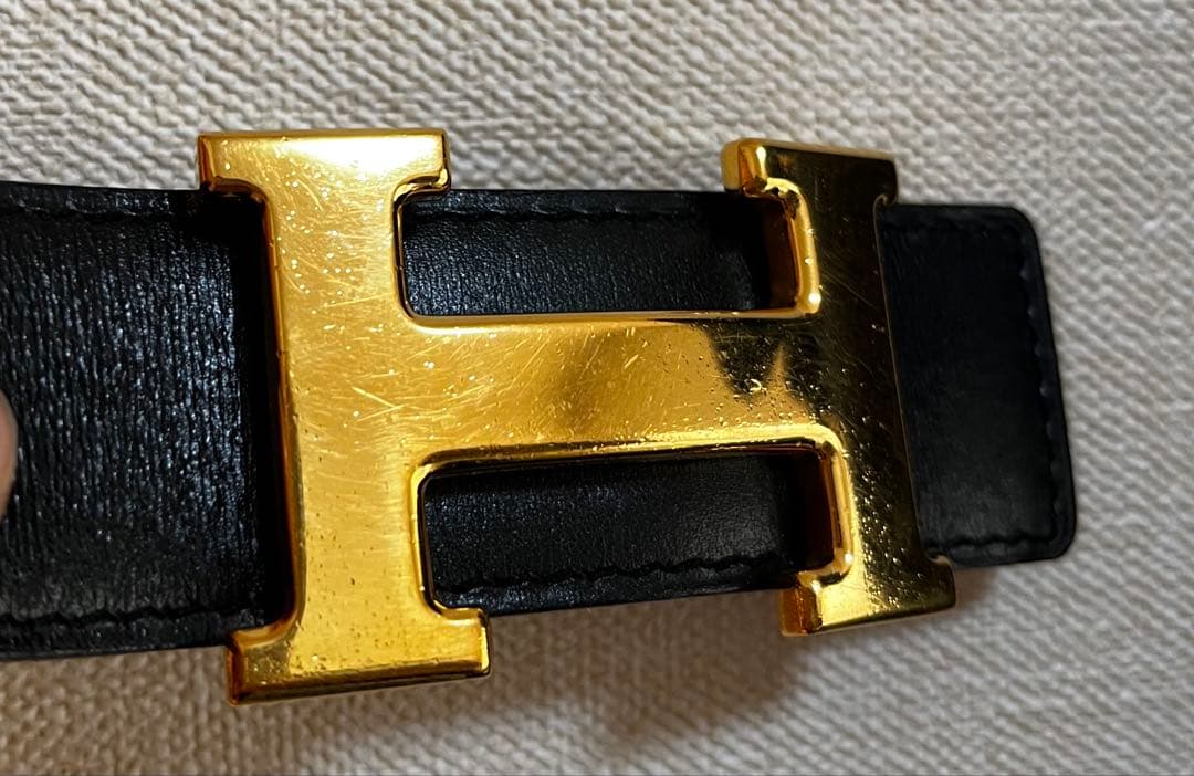 HERMES H字型希少ゴールドバックルベルト 90サイズ限定価格