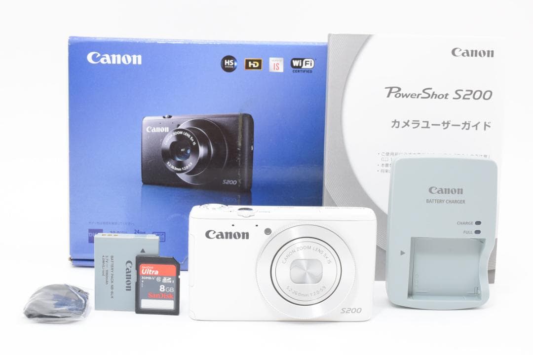 【美品】Canon PowerShot S200 ホワイト　動作確認済