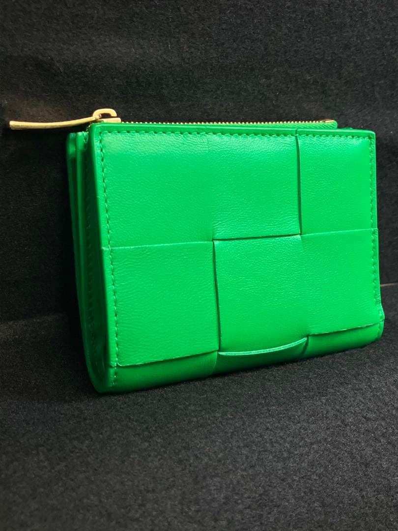 【新品未使用】BOTTEGA VENETA カセット 二つ折り財布 グリーン