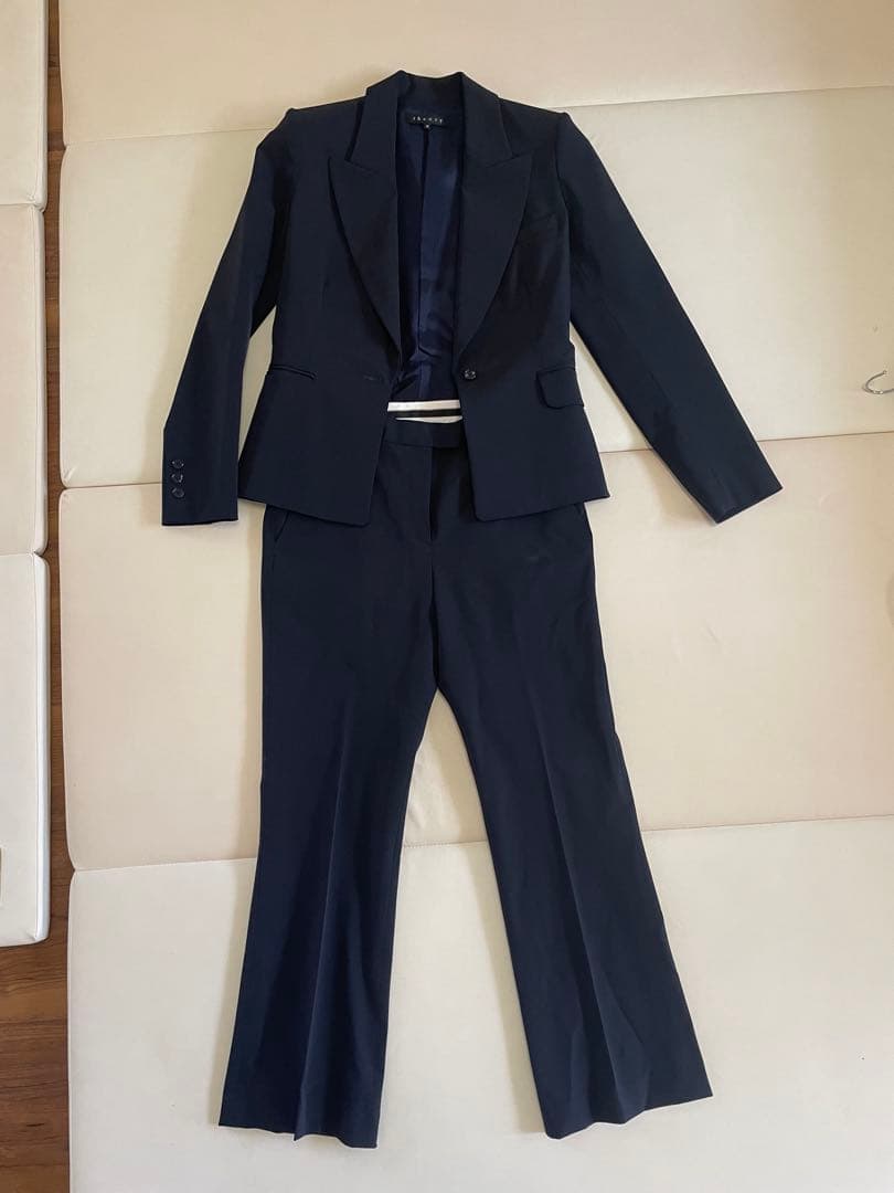 [美シルエット]美品　セオリー　シングルパンツセットアップ　1B ピークドラペル