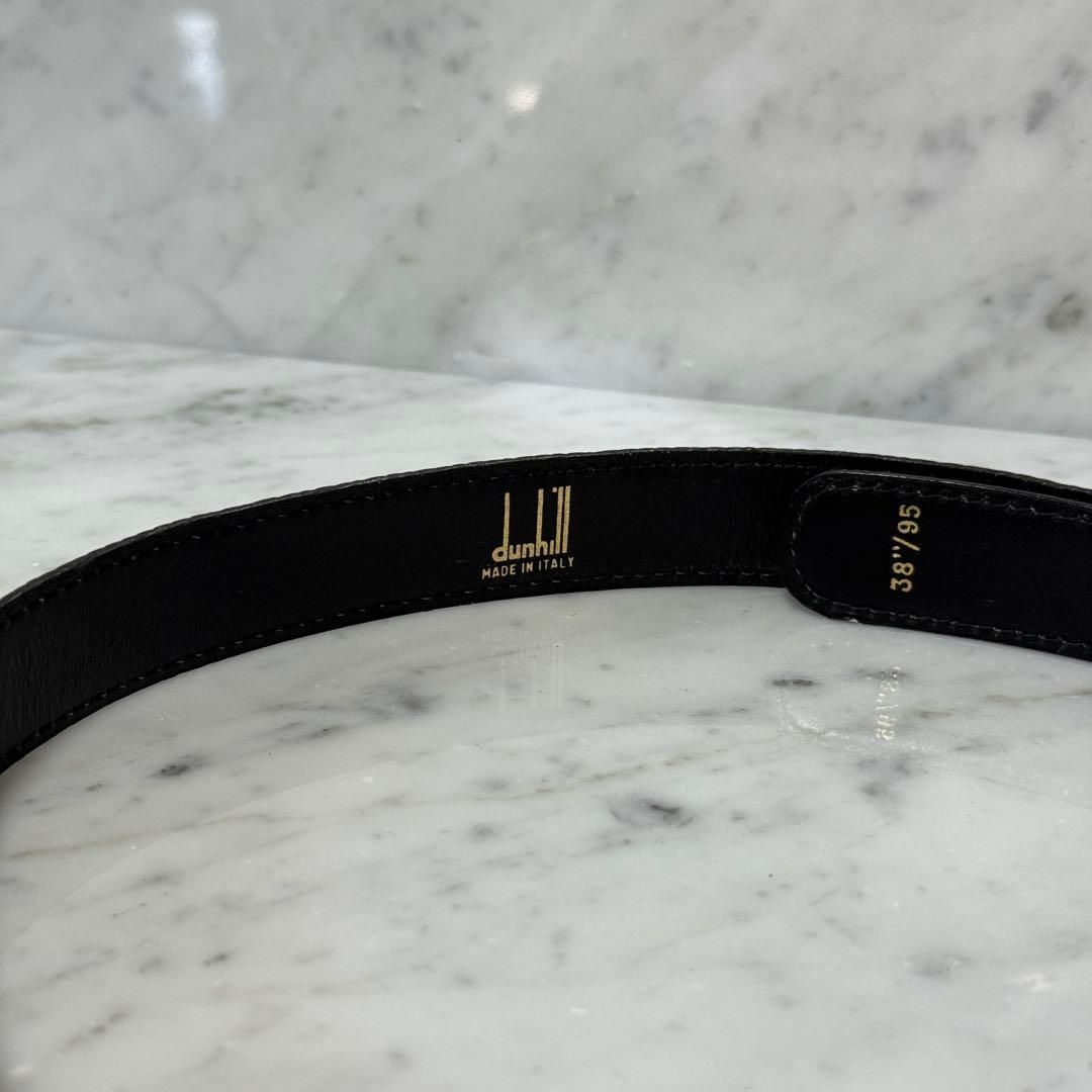 dunhill ダンヒル ベルト リザード革 本革 レザー ブラック ダイヤ
