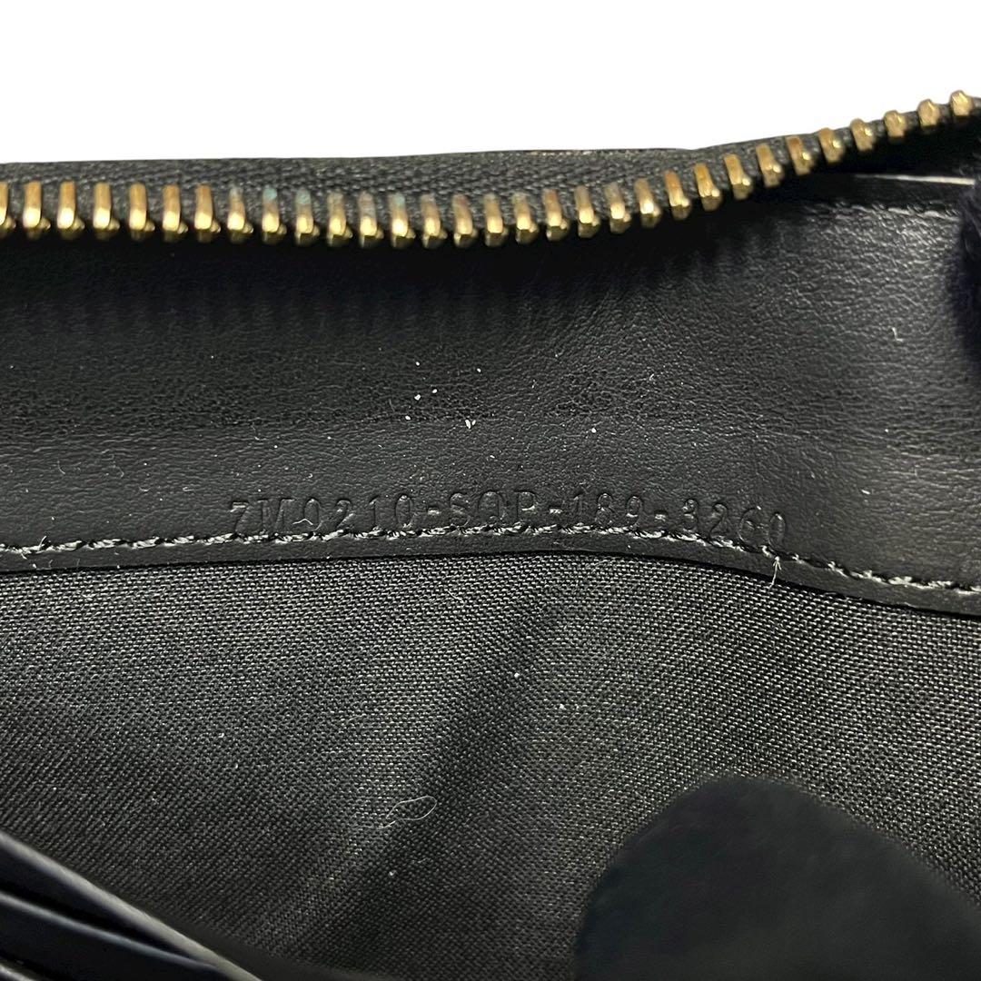 美品✨フェンディ 長財布 ラウンドファスナー モンスター バグズアイ レザー 黒