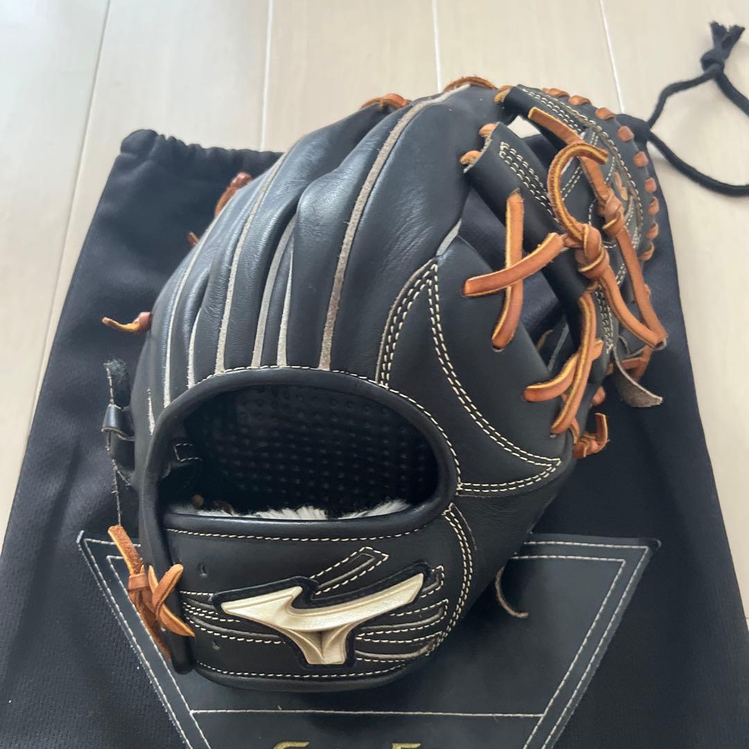 【わん】Mizuno グローバルエリート軟式野球グローブ 黒
