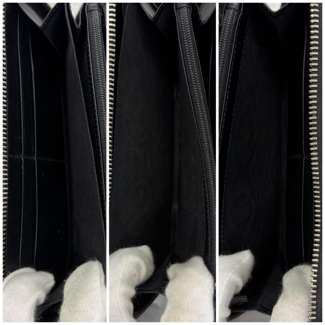 希少✨グッチ　長財布　ラウンドファスナー　蛇　GGスプリーム　PVC レザー　茶